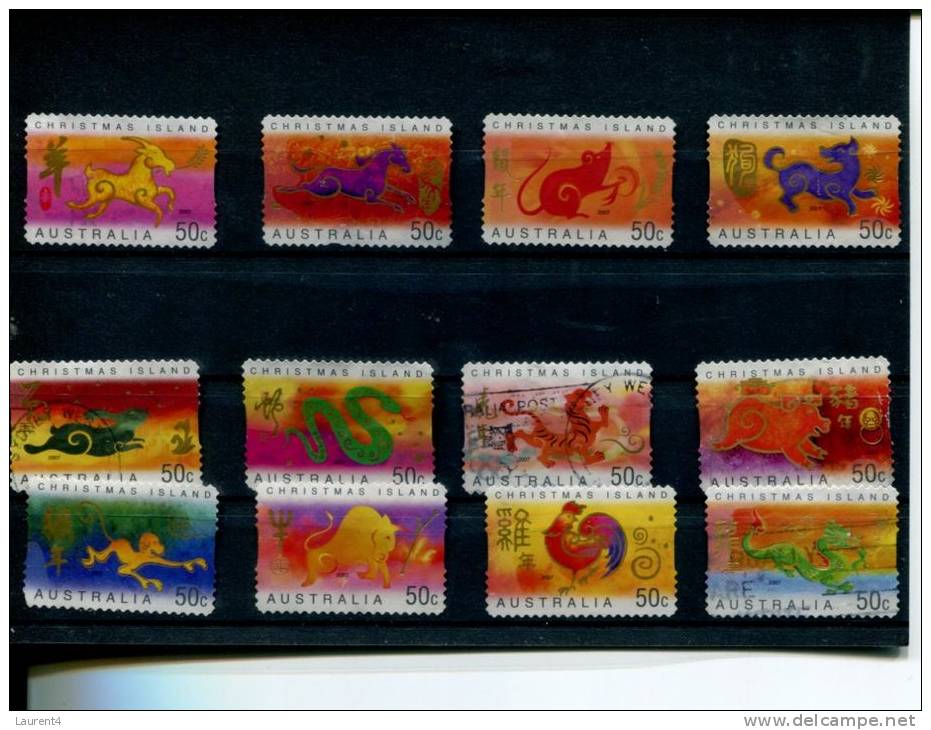 (130) Australian Stamps - Christmas Island - Zodiac Sign Small Stamps Set Of 12 - Christmas Island