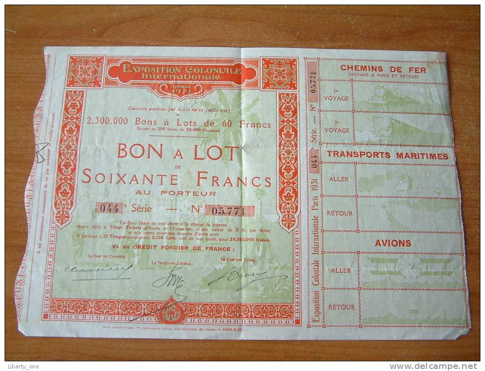 Exposition COLONIALE Internationale PARIS 1931 - Série 044 N° 05,771 ( Details Photo ) ! - Tourisme