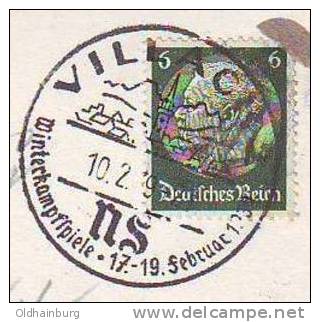 059z13: DR Ostmark- Postkarte Werbestempel NS- Winterkampfspiele Villach 1939 - Wintersport (Sonstige)