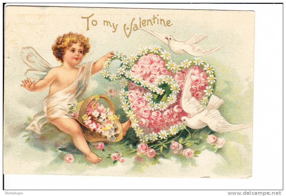 To My Valentine Cupid Baby Angel Doves - Saint-Valentin