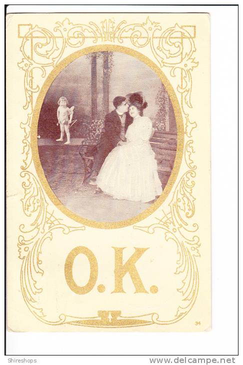 Valentine Cupid OK Man And Woman Couple 1910 - Valentijnsdag