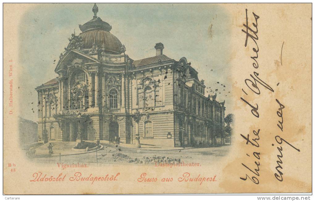 HONGRIE En 1900,HUNGARY,timbre Italien,BUDAPEST,LUSTSPIE THEATER Et VIGSZINHAZ,comedy Theater,rare - Hungría