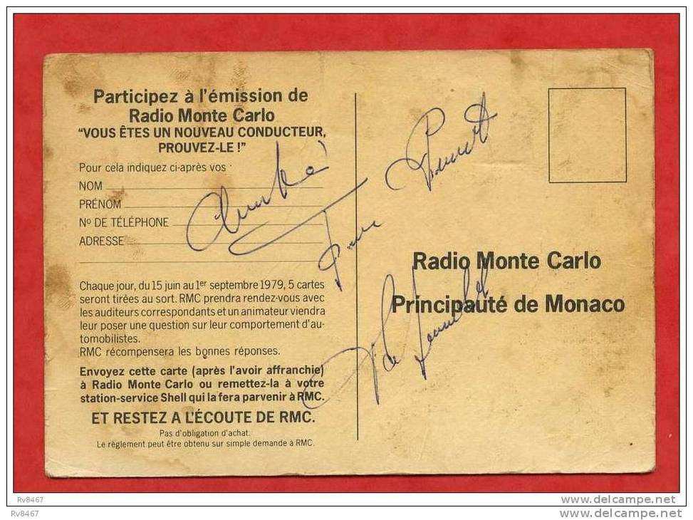 * Carte Publicitaire RADIO MONTE CARLO-Frank Fernandel(Dédicacée Au Dos) - Radio