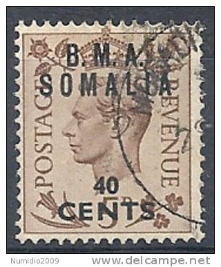 1948-49 OCC. INGLESE ERITREA BMA USATO 40 C - RR9021 - Eritrée