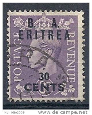 1950 OCC. INGLESE ERITREA BA USATO 30 C - RR9024-3 - Eritrée