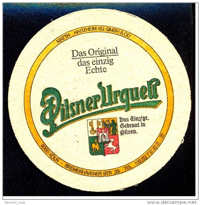 Bierdeckel  Pilsner Urquell  -  Das Einzige Gebraut In Pilsen - Das Einzig Echte - Sous-bocks