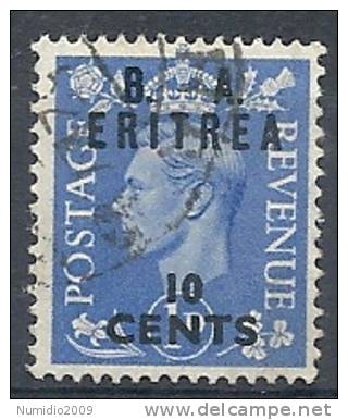 1951 OCC. INGLESE ERITREA BA USATO 10 CENT - RR9029 - Eritrée