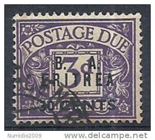 1950 O INGLESE ERITREA BA USATO SEGNATASSE 30 C 9033-10 - Eritrée