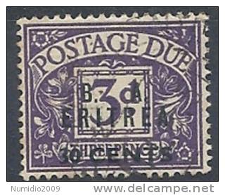 1950 OCC. INGLESE ERITREA BA USATO SEGNATASSE 30 C 9036 - Eritrée