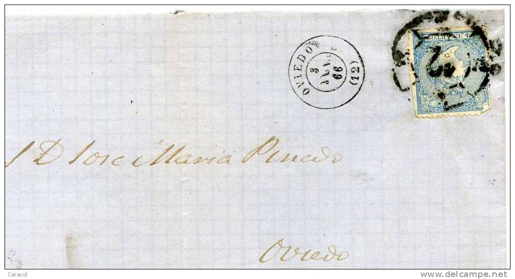 EDIFIL 81, JULIO DE 1866 OVIEDO (9) - Briefe U. Dokumente