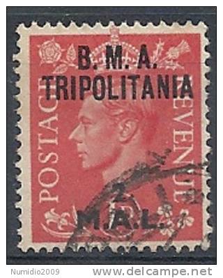 1948 OCC. INGLESE TRIPOLITANIA BMA USATO 2 M - RR9040-6 - Tripolitaine