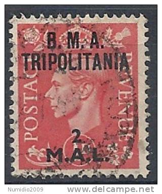 1948 OCC. INGLESE TRIPOLITANIA BMA USATO 2 M - RR9040-7 - Tripolitania