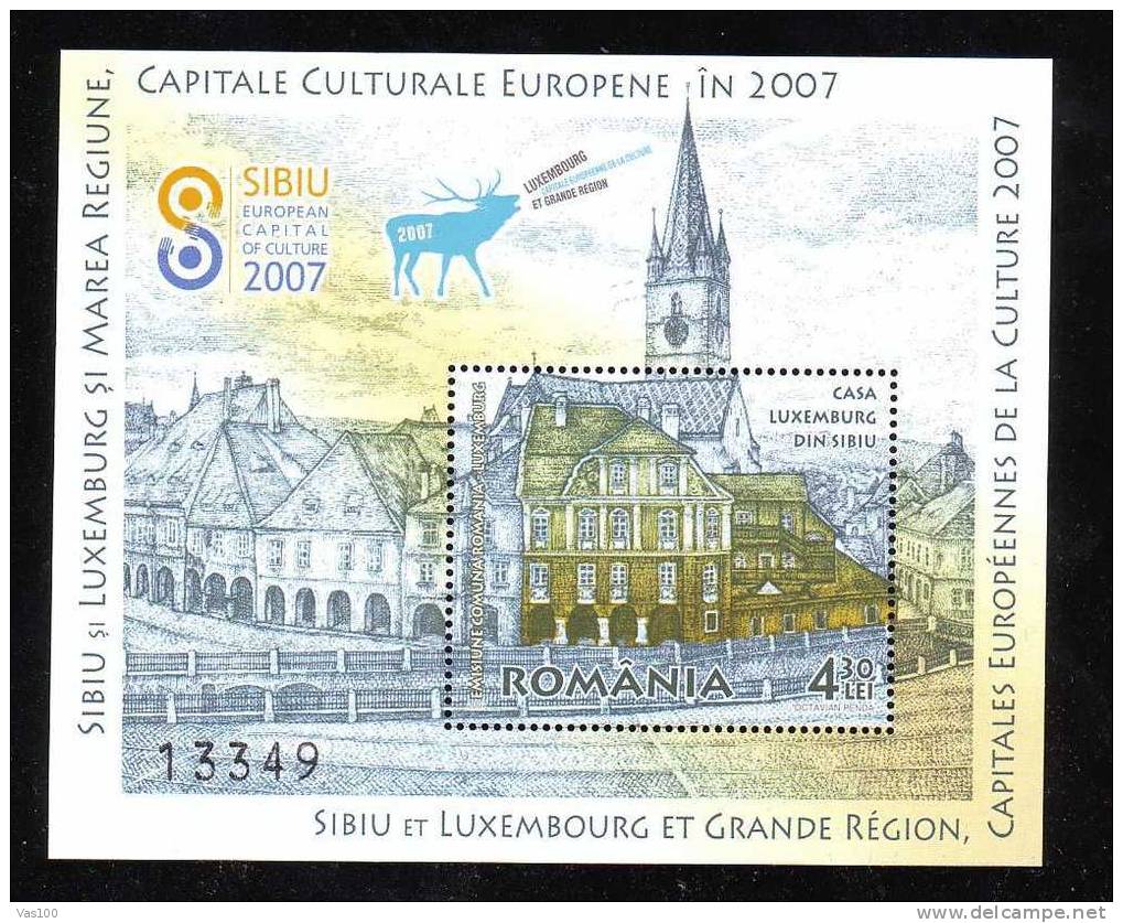 Romania 2007 LUXEMBURG House In Hermannstadt,MNH S/s - Ungebraucht