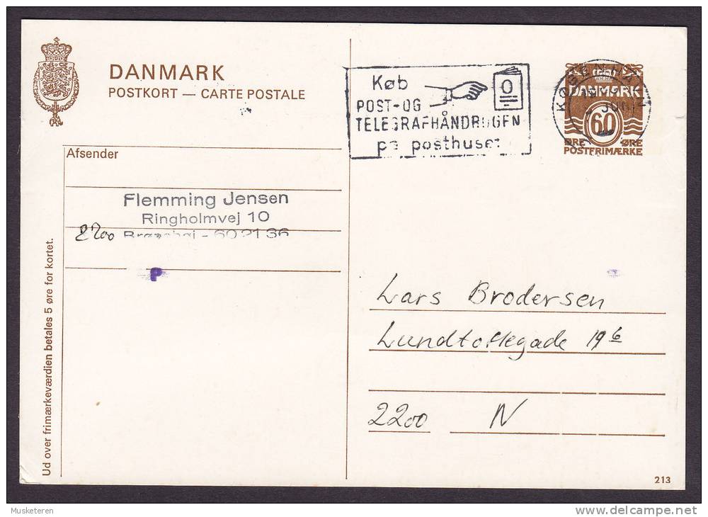 Denmark Postal Stationery Ganzsache Entier KØBENHAVN 1973? - Postal Stationery