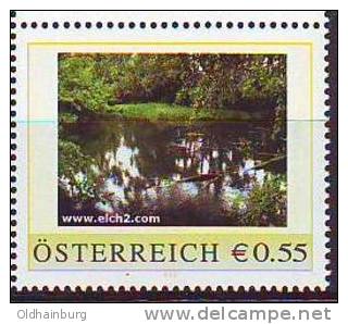 055: Personalisierte Briefmarke Aus Österreich Lobau I (Bucht Bei Saltenstraße Wien 22. Bezirk) - Umweltschutz Und Klima