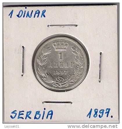 Gh5 Serbia 1 Dinar 1897. Silver Argent Ag - Serbie