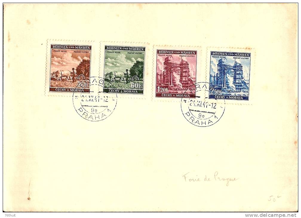 1941 - ENVELOPPE- LETTRE-  Foire De Prague Avec 4 Timbres - Prager Messe - Lettres & Documents