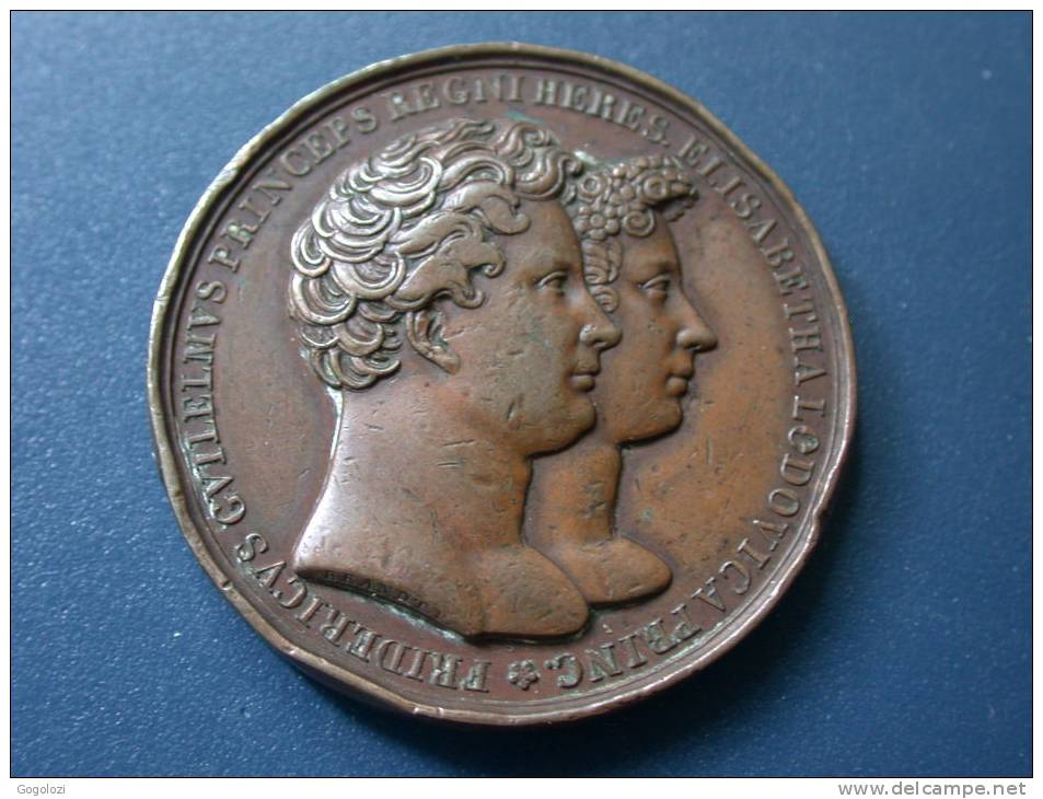 Medaille - Friedrich Wilhelm IV. - Vermählung Mit Elisabeth Luise Von Bayern - 1823 - Autres & Non Classés