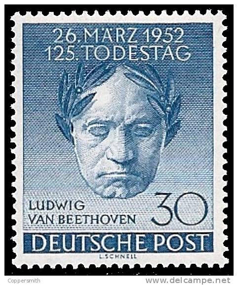 (016) Germany / Allemagne / Berlin  1952  Beethoven / Music / Composer  ** / Mnh  Michel 87 - Neufs