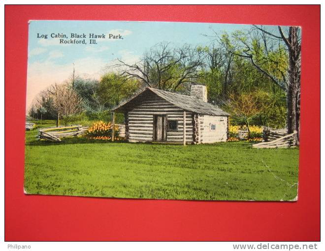Illinois > Rockford   Log Cabin  Black Hawk Park  1915 Cancel  ---   ===  --- Ref 259 - Rockford