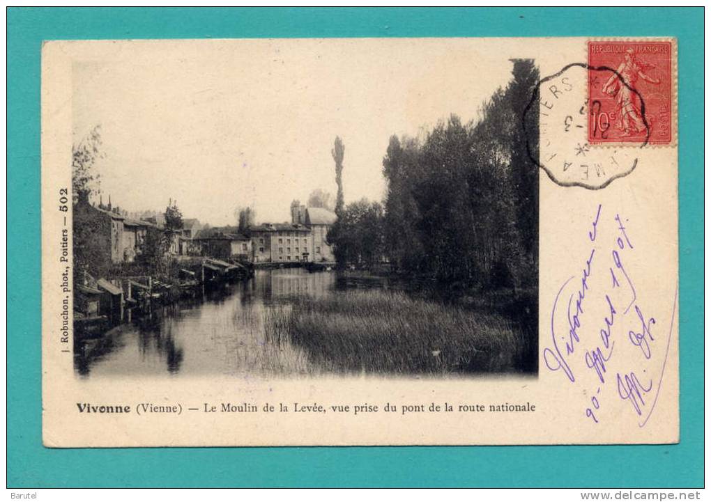 VIVONNE - Le Moulin De La Levée, Vue Prise Du Pont De La Route Nationale - Vivonne