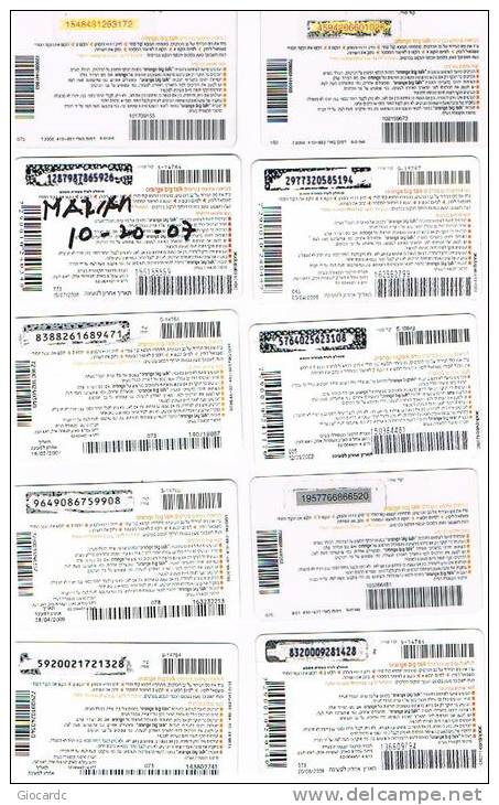 ISRAELE (ISRAEL) -  ORANGE (RECHARGE GSM ) - LOT OF 10 DIFFERENT   -  USED  -  RIF. 4405 - Israel