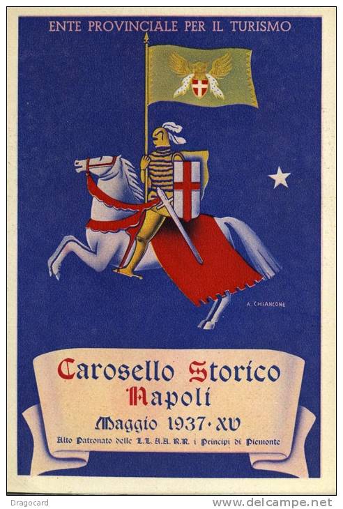 1937  MAGGIO CAROSELLO STORICO NAPOLI  PATRONATO PRINCIPI DI PIEMONTE     NON VIAGGIATA COME DA FOTO FORMATO PICCOLO - Manifestations