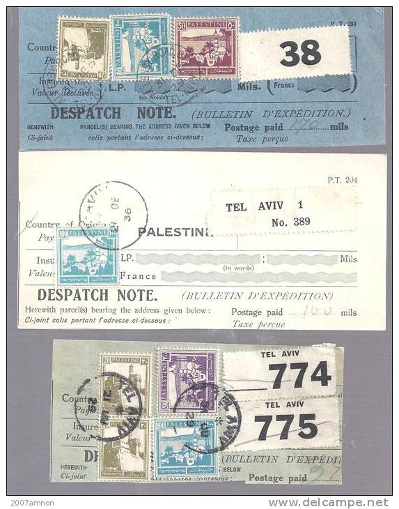 PALESTINE MANDATE DESPATCH NOTES TEL AVIV HIGH POSTAGE - Palestine