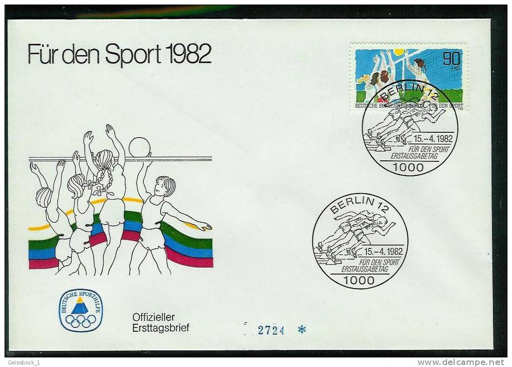 Berlin 1982: FDC Für Den Sport - 1981-1990