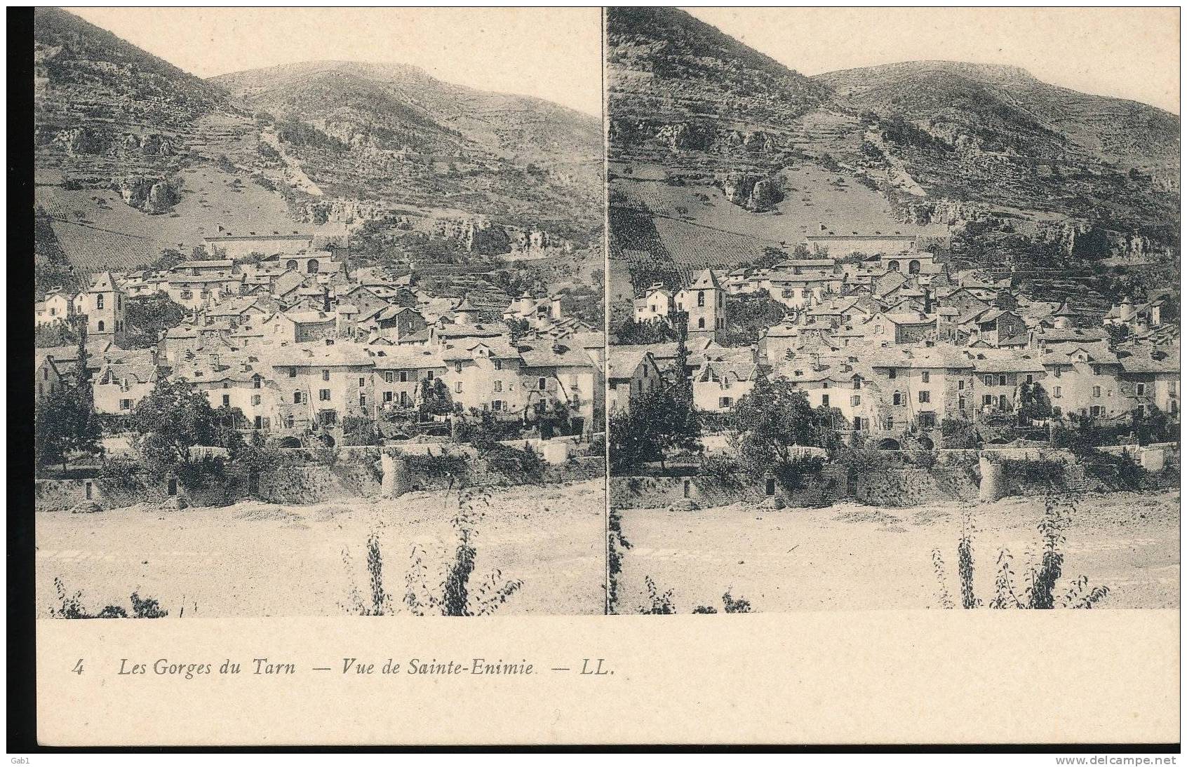 Les Gorges Du Tarn --- Vue De Sainte - Enimie - Stereoscope Cards