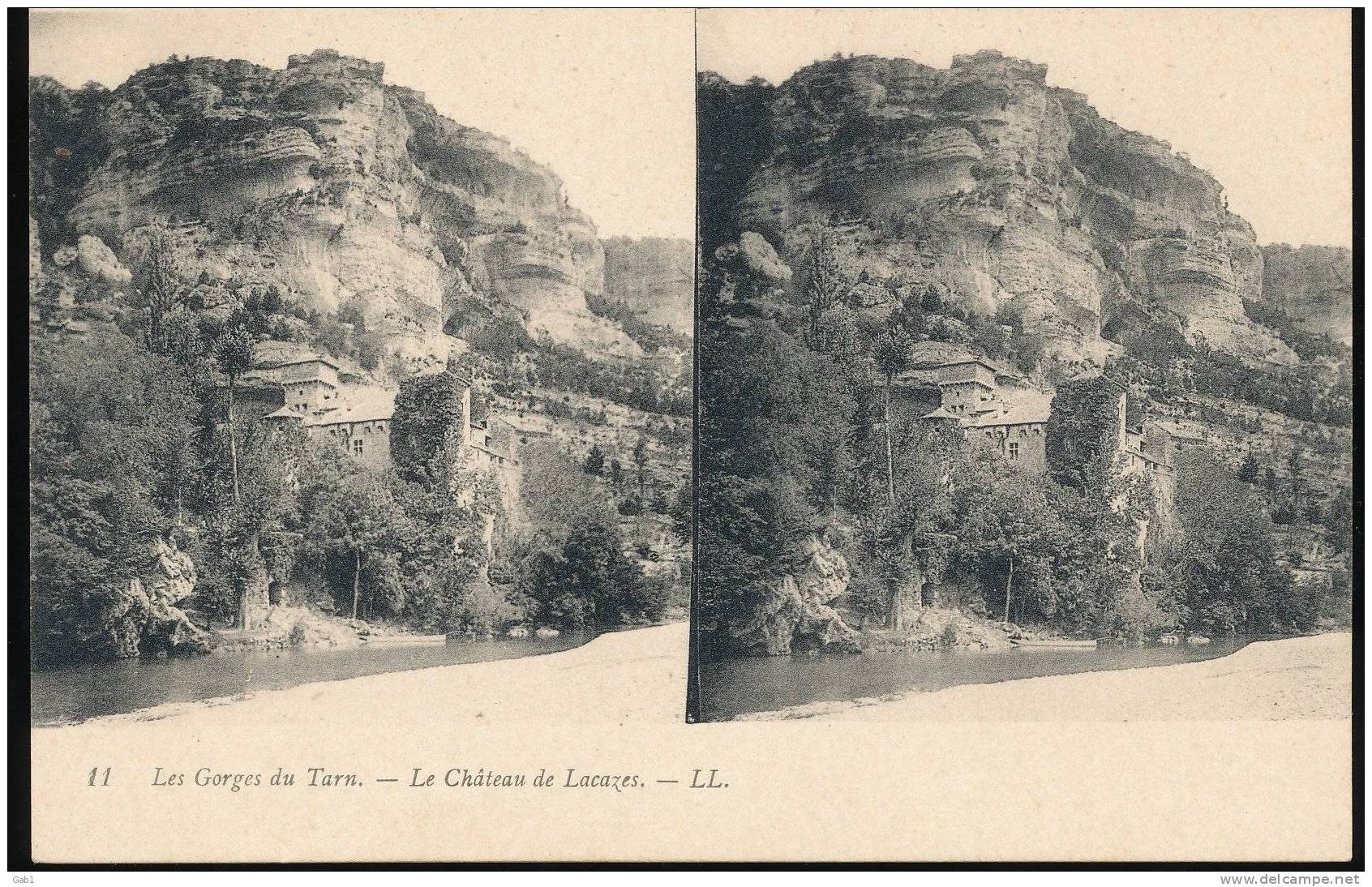 Les Gorges Du Tarn --- Le Chateau De Lacazes - Cartes Stéréoscopiques