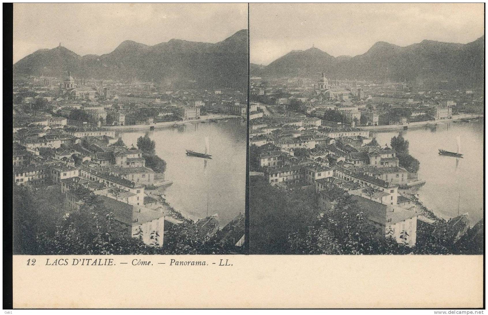 Lacs D´Italie --- Come --- Panorama - Stereoscope Cards