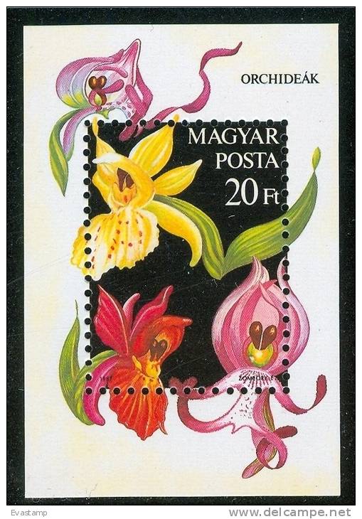 HUNGARY-1987.Souvenir Sheet - Orchids MNH!! - Unused Stamps