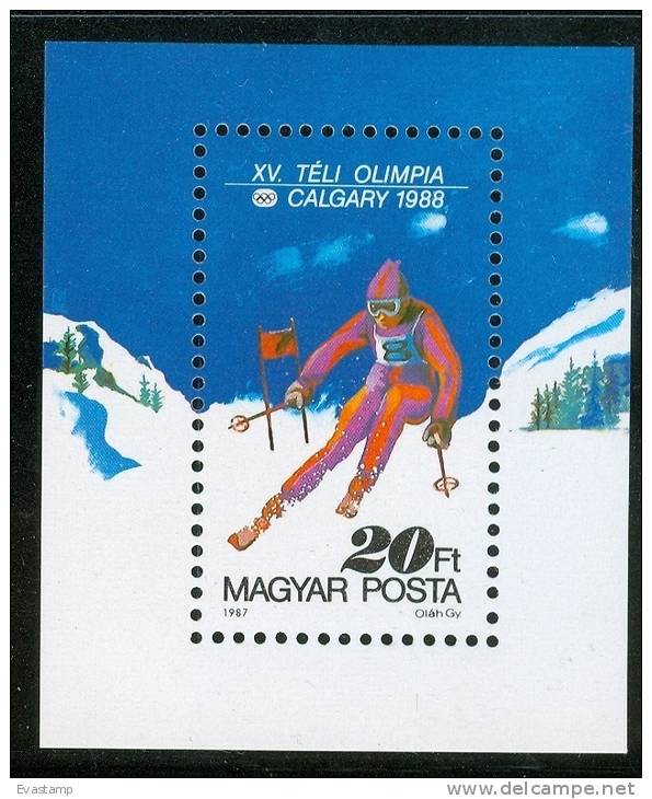 HUNGARY-1987.Souvenir Sheet - Winter Olympics,Calgary MNH!! - Neufs