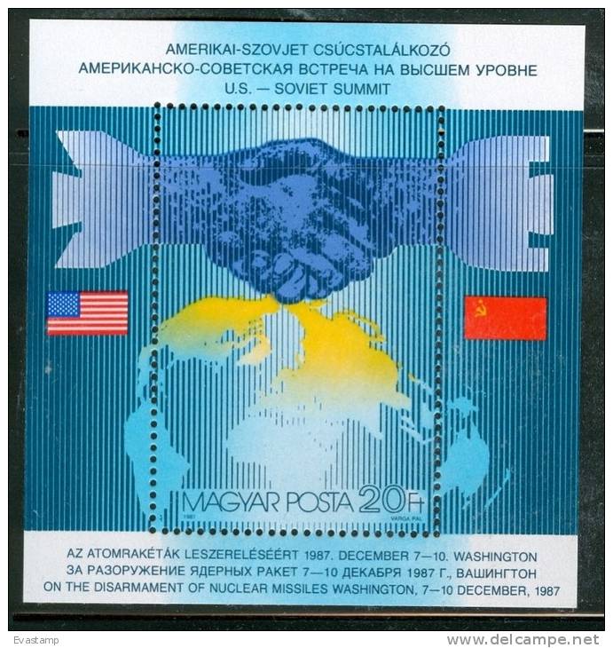 HUNGARY-1987.Souvenir Sheet - U.S.- Soviet Summit MNH! - Neufs