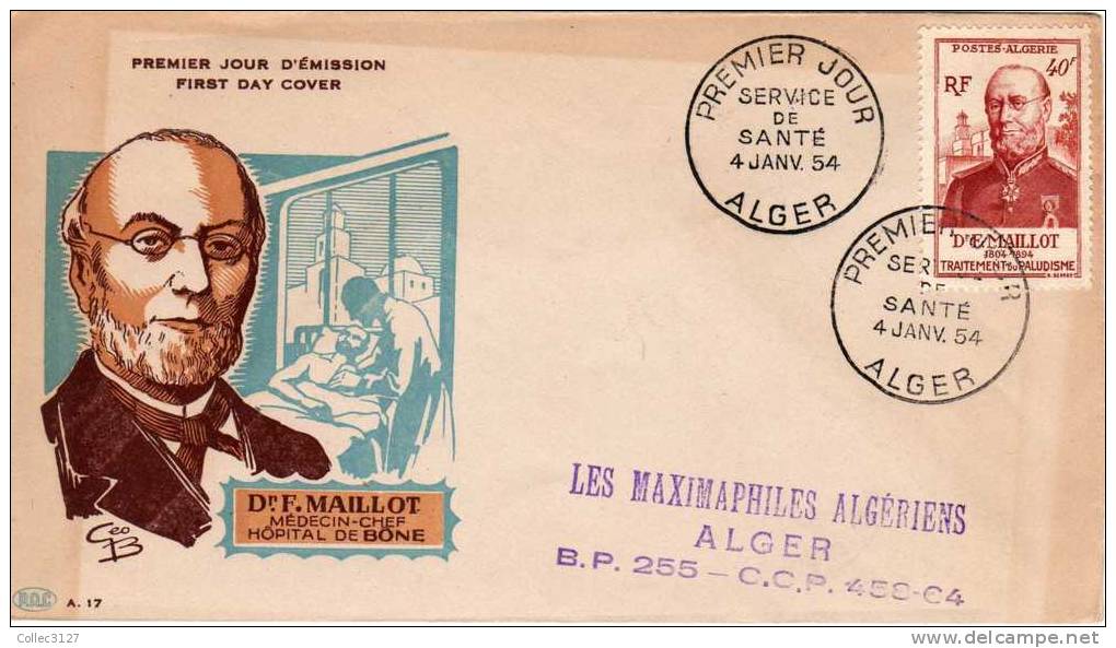 FDC Services De Sante F. Maillot 1954 - FDC