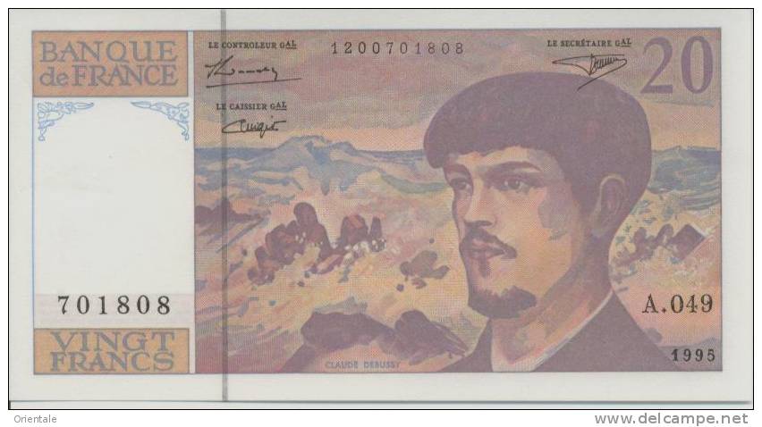 FRANCE P. 151h 20 F 1995 UNC (A.049) - 20 F 1980-1997 ''Debussy''