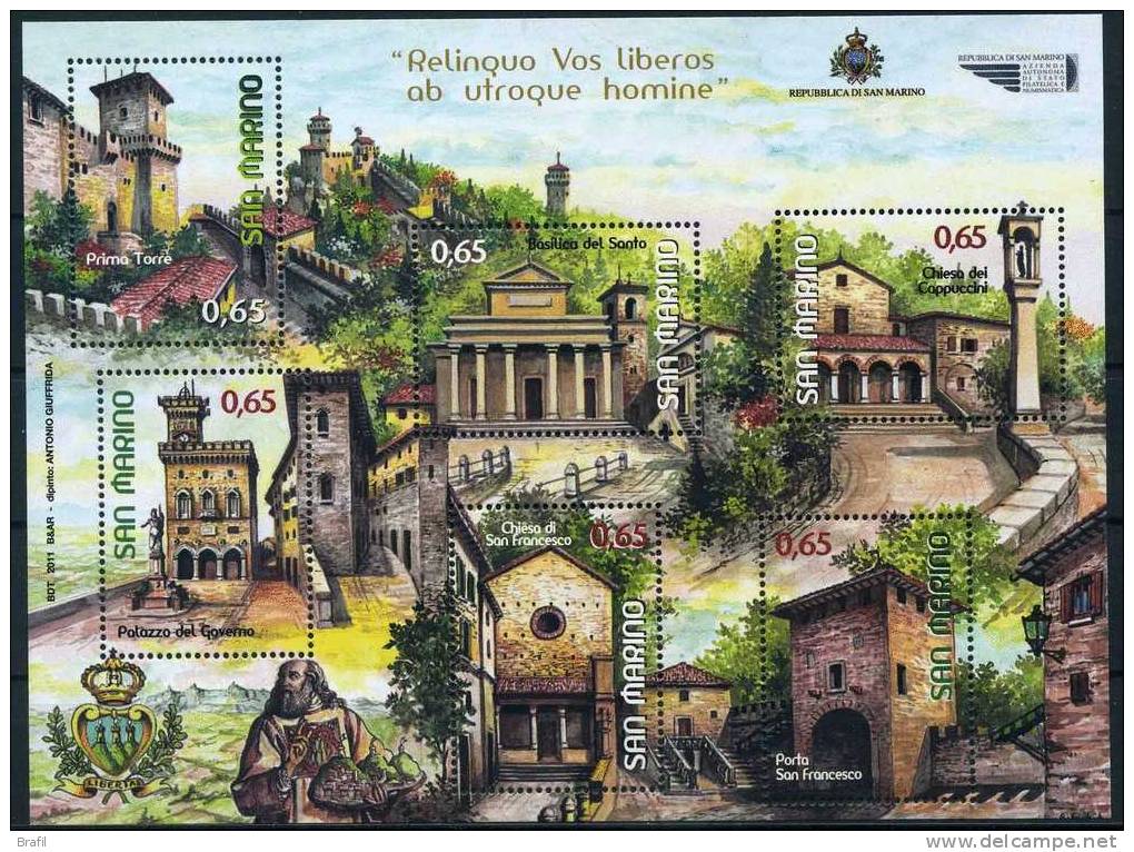 2011 San Marino, Turistica , Serie Completa Nuova - Blocks & Sheetlets