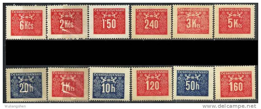 CZ0806 Czechoslovakia 1946-48 Due Stamps 12v MNH - Nuovi