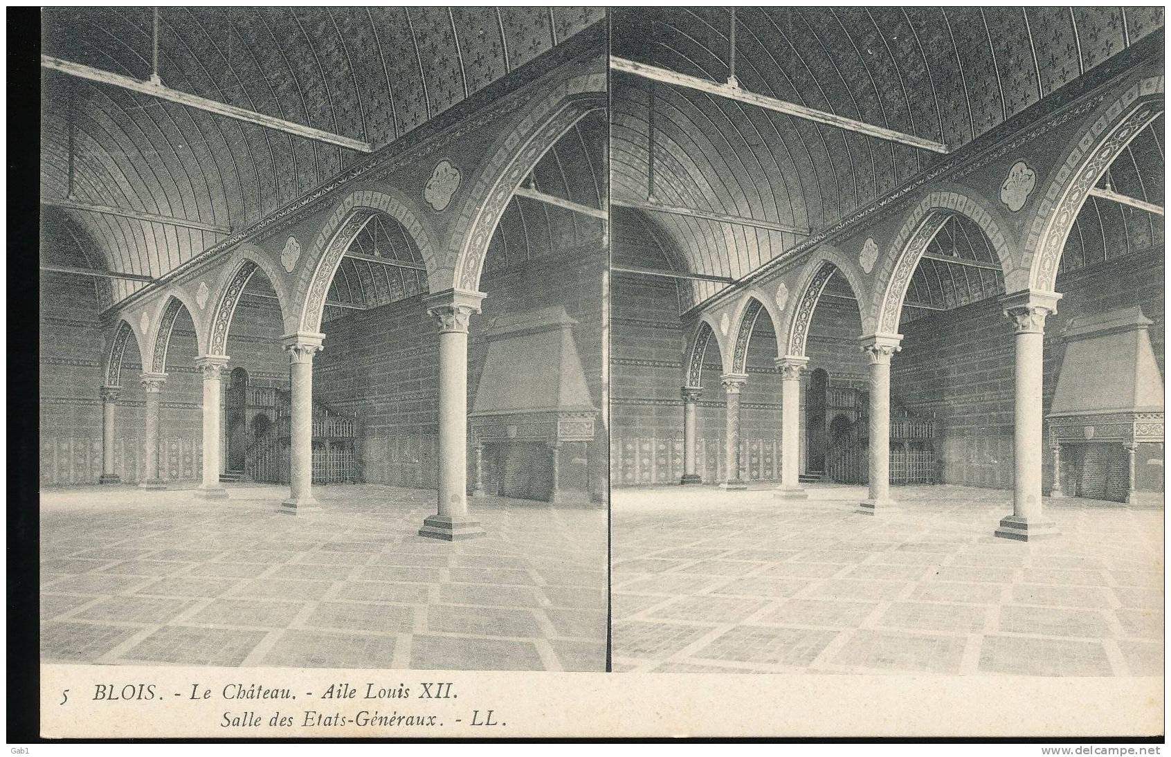 Les Bords De La Loire --- Blois --- Le Chateau -- Aile Louis XII --- Salle Des Etats - Generaux - Stereoscope Cards