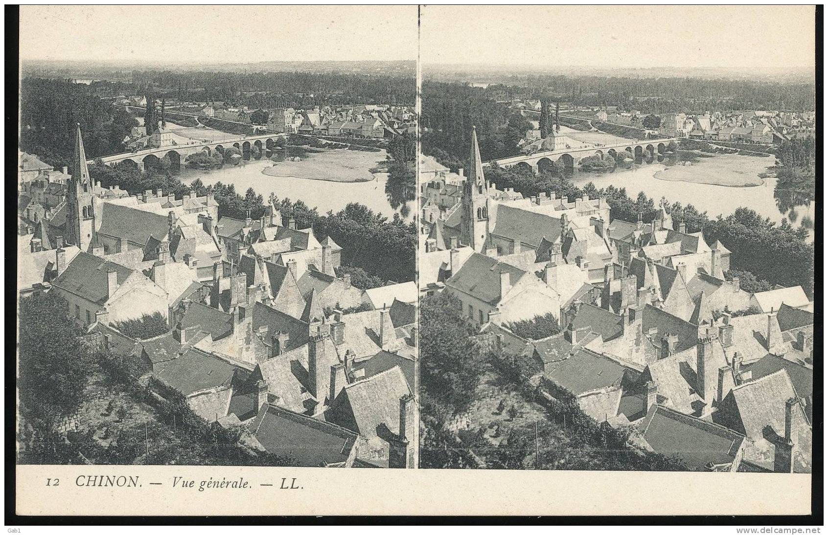 Les Bords De La Loire --- Chinon --- Vue Generale - Stereoscope Cards