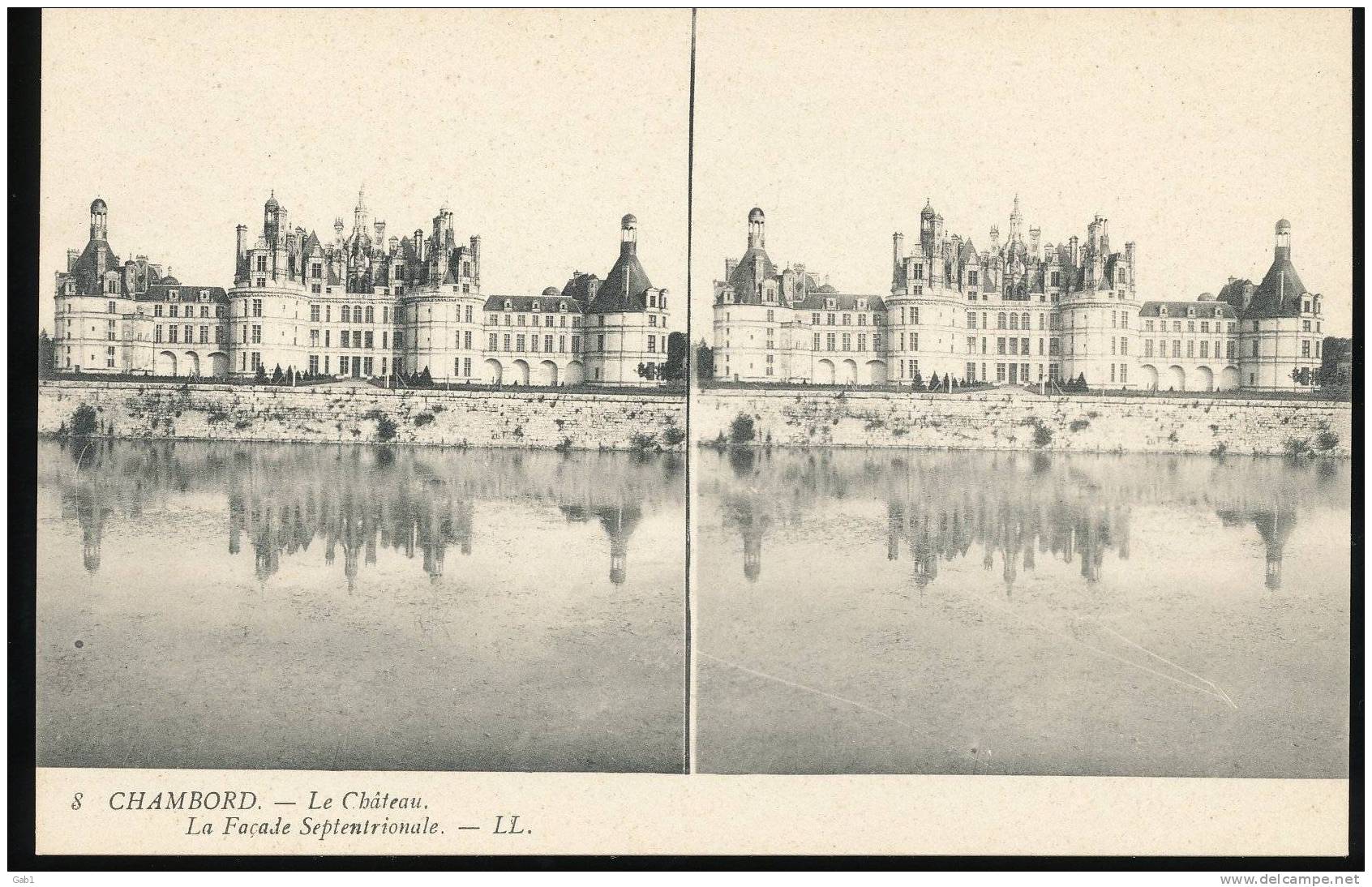 Les Bords De La Loire --- Chambord --- Le Chateau ---- La Facade Septentrionale - Stereoscope Cards