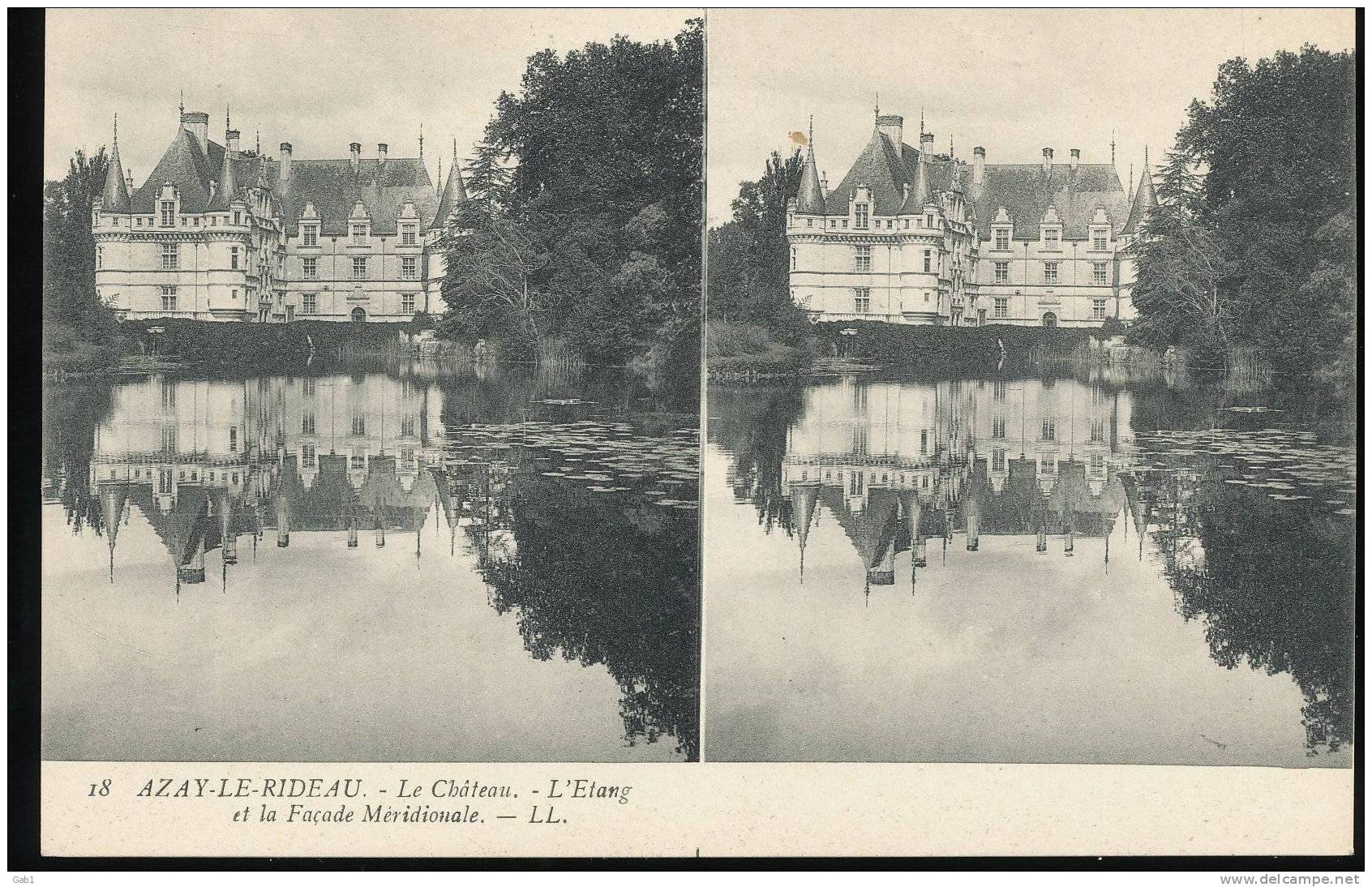 Les Bords De La Loire --- Azay - Le - Rideau --- Le Chateau --- L´Etang Et La Facade Meridionale - Stereoscope Cards