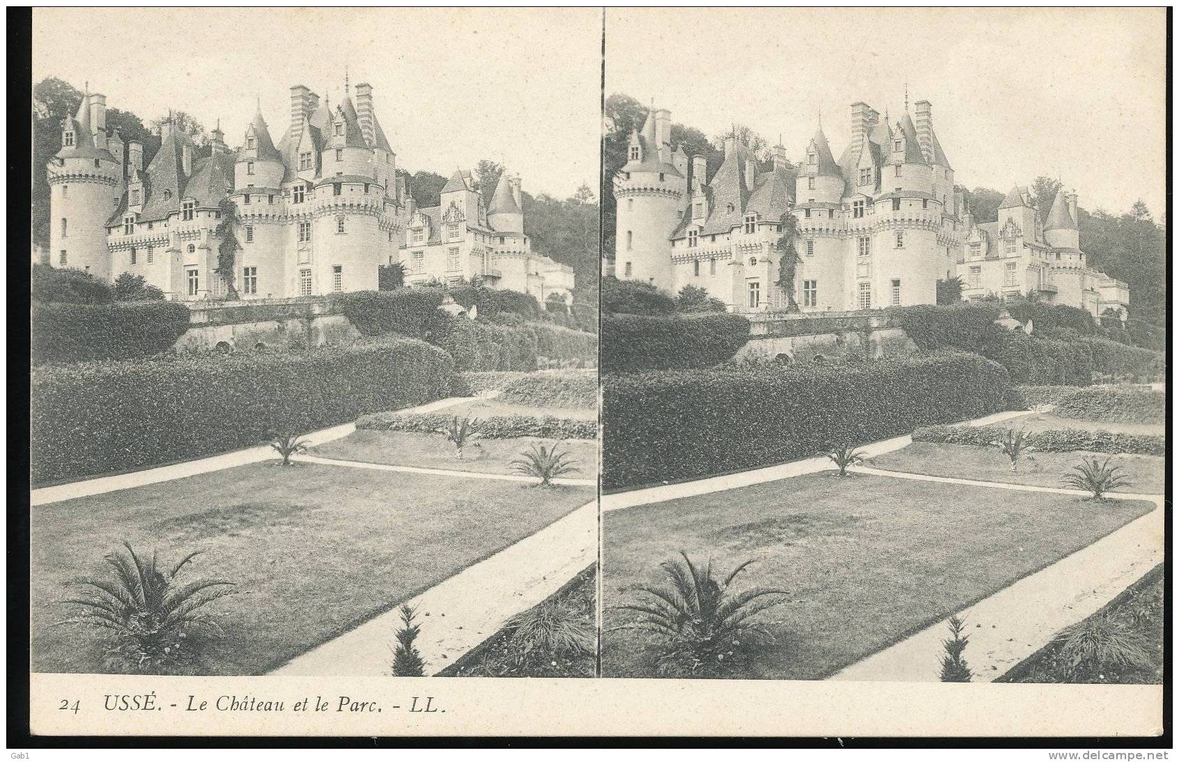 Les Bords De La Loire --- Usse --- Le Chateau Et Le Parc - Stereoscope Cards