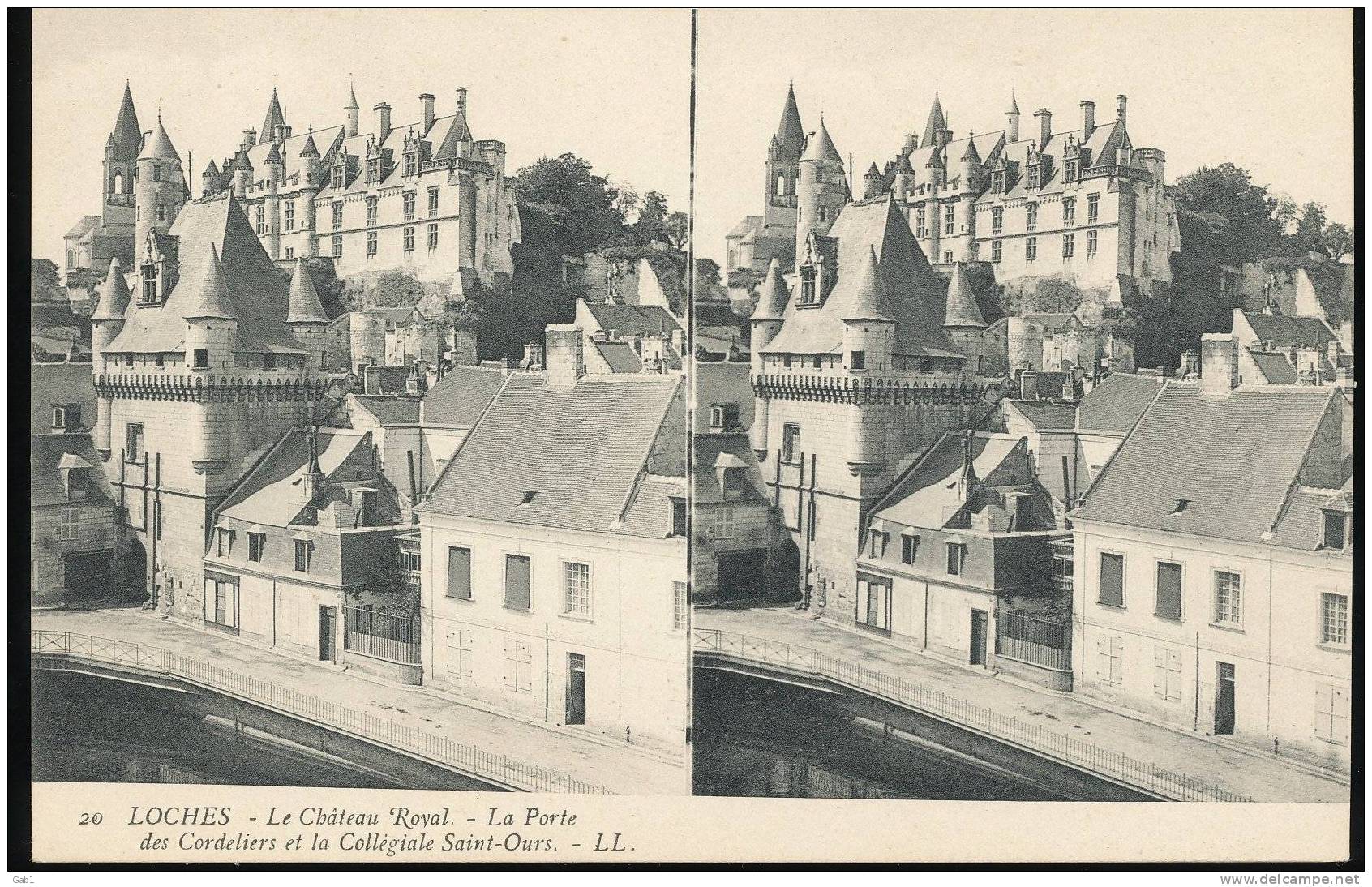 Les Bords De La Loire --- Loches --- Le Chateau Royal --- La Porte Des Cordeliers Et La Collegiale Saint - Ours - Stereoscope Cards