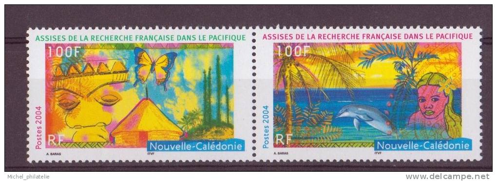 NOUVELLE-CALEDONIE N°932/33** NEUF SANS CHARNIERE  PAPILLON ET VISAGE - Neufs