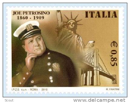 ITALIA - ITALIE - ITALY - 2010 - JOE PETROSINO, POLIZIOTTO AMERICANO - 1 Francobollo ** MNH - Police - Gendarmerie