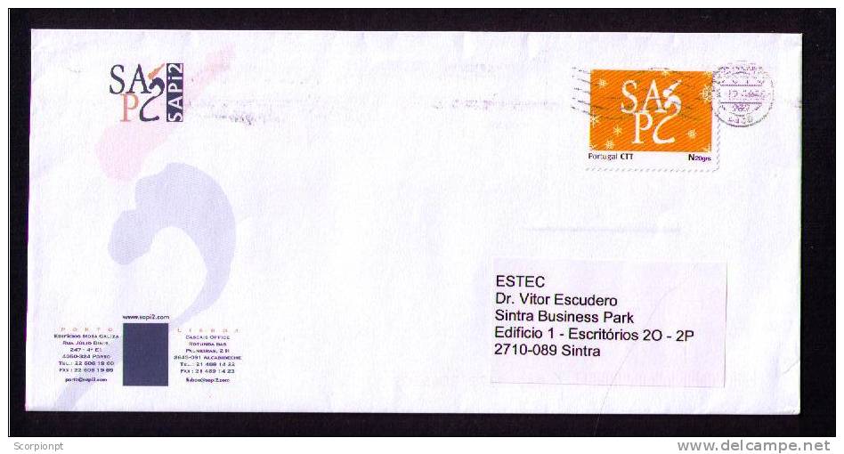 Sp1866 PORTUGAL "Particular Stamp Of"  SAPI2 Noel Cristmas Circulate Cover - Emissions Locales