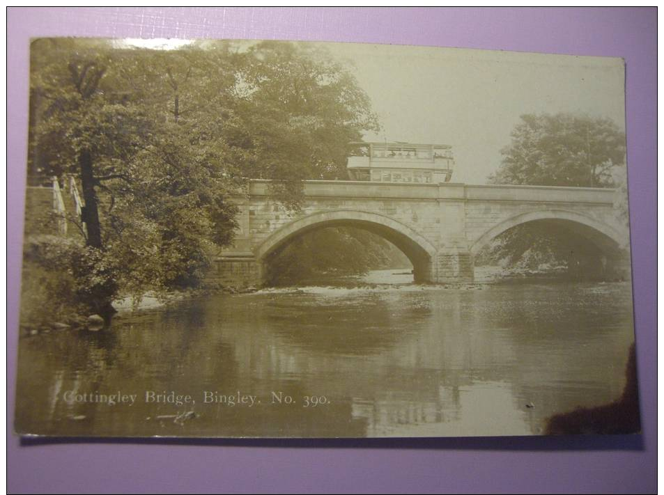 BINGLEY - Cottingley Bridge & Double Decker  Bus  N 390-  1920   (see Zoom ) - Autres & Non Classés