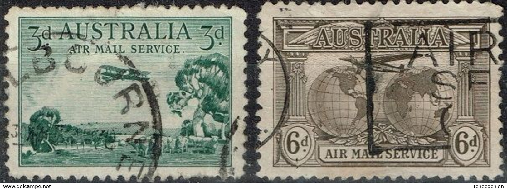 Australie - 1929-31 - Y&T Poste Aérienne 2 Et 3, Oblitérés - Gebraucht